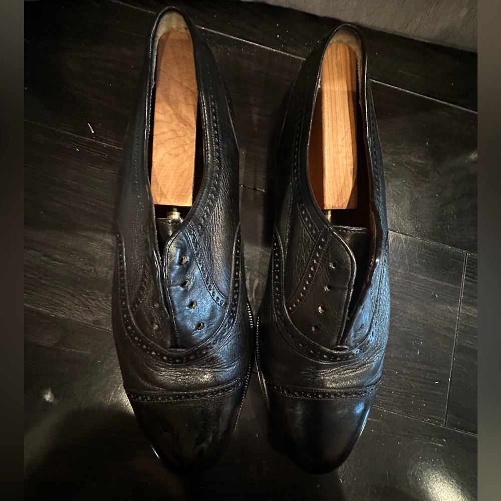 Garys International Black Leather Cap Toe  Oxford Women’s Size 10 Dress Shoes - Picture 13 of 14